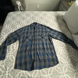 Gioberti button up flannel shirt grey and blue brand new